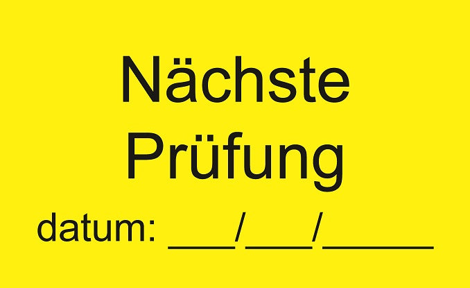 1000 Stück Qualitätssicherung "Nächste Prüfung" aus Papier ES-QUAL-1340