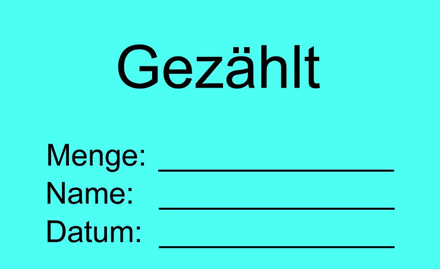 1000 Stück Qualitätssicherung "Gezählt" aus Papier ES-QUAL-1530
