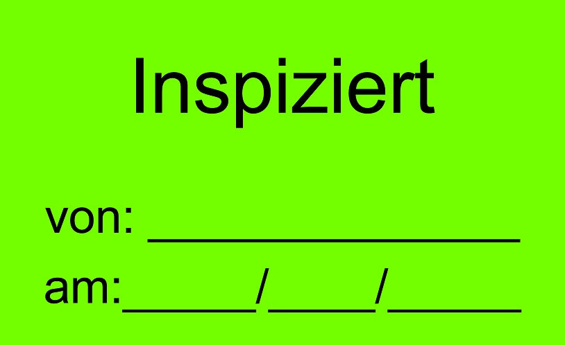 1000 Stück Qualitätssicherung "Inspiziert" aus Papier ES-QUAL-1550
