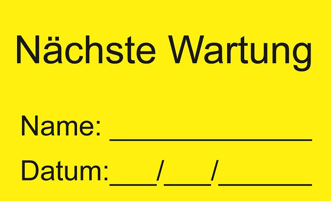 1000 Stück Qualitätssicherung "Nächste Wartung" aus Papier ES-QUAL-1630