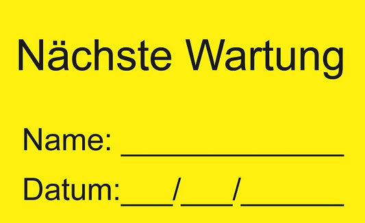 1000 Stück Qualitätssicherung "Nächste Wartung" aus Plastik ES-QUAL-1630