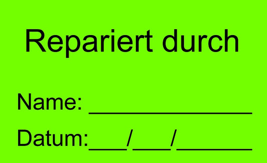 1000 Stück Qualitätssicherung "Repariert durch" aus Papier ES-QUAL-1660