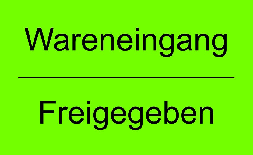 1000 Stück Qualitätssicherung "Wareneingang Freigegeben" aus Plastik ES-QUAL-1860