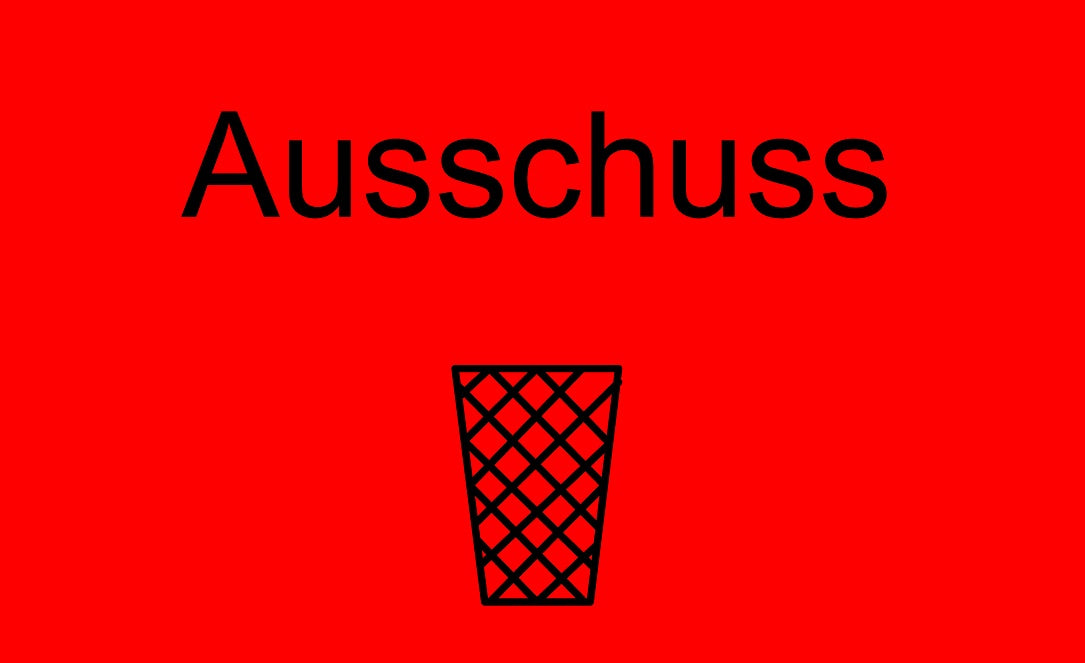 1000 Stück Qualitätssicherung "Ausschuss" aus Papier ES-QUAL-1890