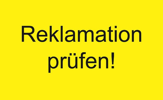 1000 Stück Qualitätssicherung "Reklamation prüfen!" aus Papier ES-QUAL-1930