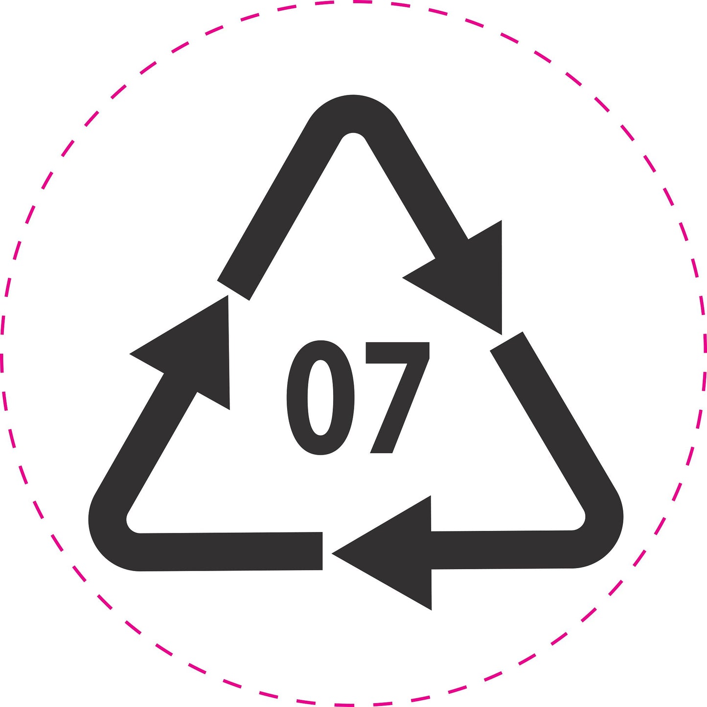 100 Recycling Aufkleber "Recyclingcode 07" ES-RYCL-300