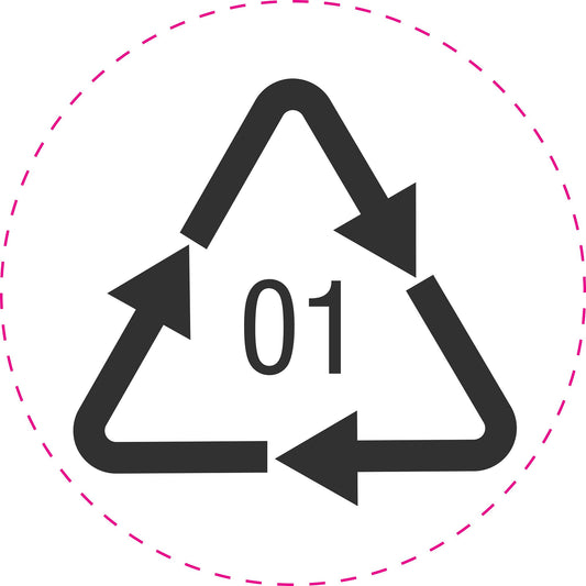 100 Recycling Aufkleber  "Recyclingcode 01"  ES-RYCL-500