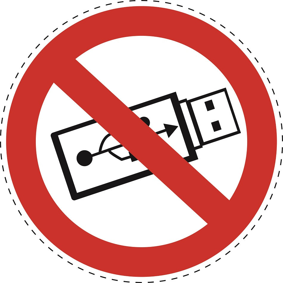 Verbotsaufkleber "verwenden Sie keine USB" aus PVC Plastik, ES-SI20400