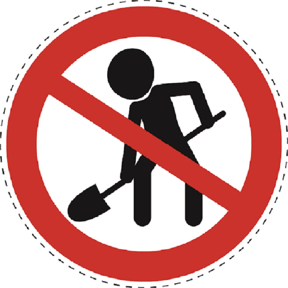 Verbotsaufkleber "kein Graben" aus PVC Plastik, ES-SI21300