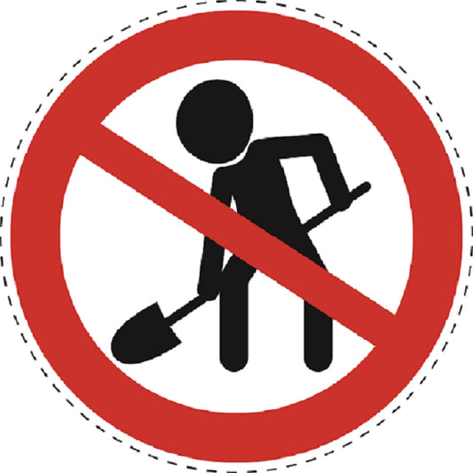 Verbotsaufkleber "kein Graben" aus PVC Plastik, ES-SI21300