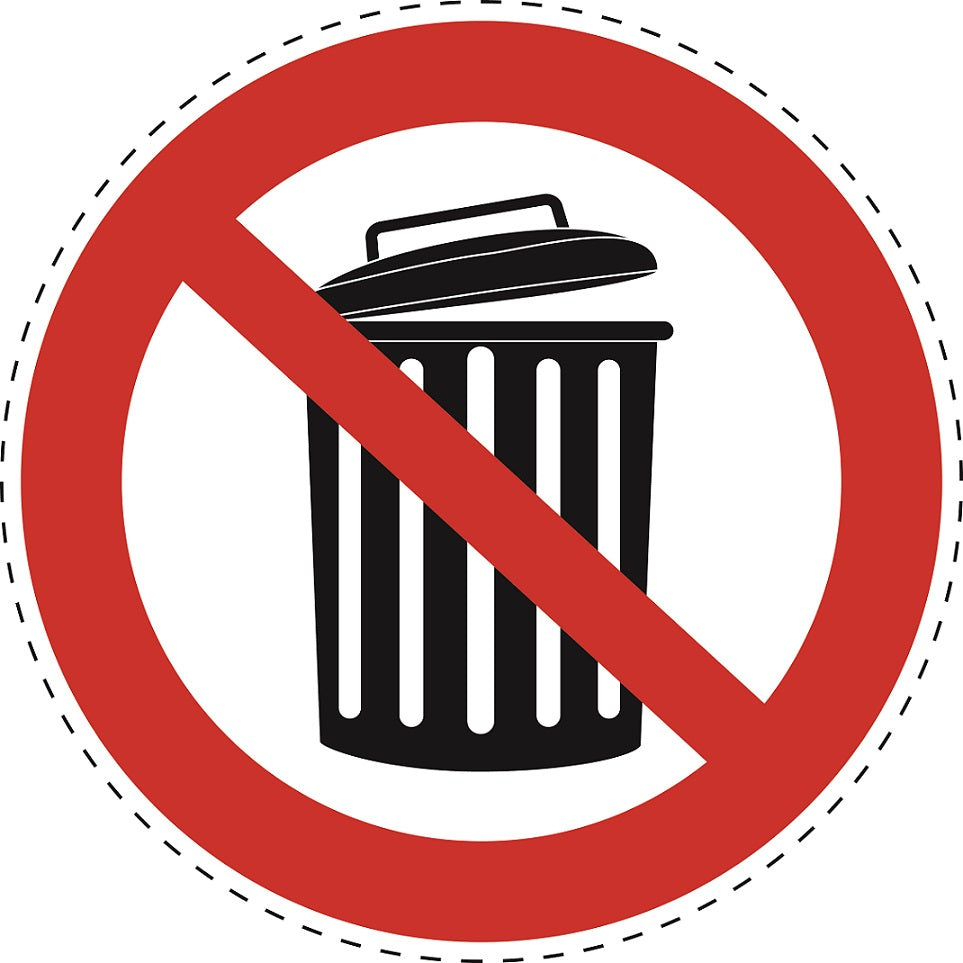 Verbotsaufkleber "Nicht werfen" aus PVC Plastik, ES-SI22500