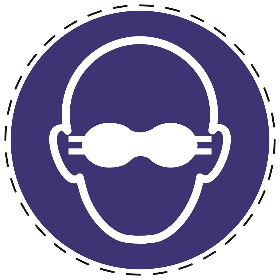 Gebotsaufkleber "Weitgehend lichtundurchlässigen Augenschutz benutzen" aus PVC Plastik, ES-SIM027