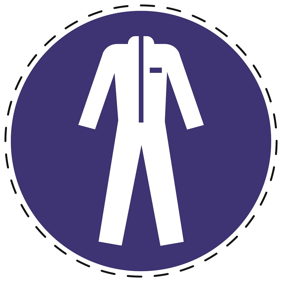 Gebotsaufkleber "Schutzkleidung benutzen" aus PVC Plastik, ES-SIM030