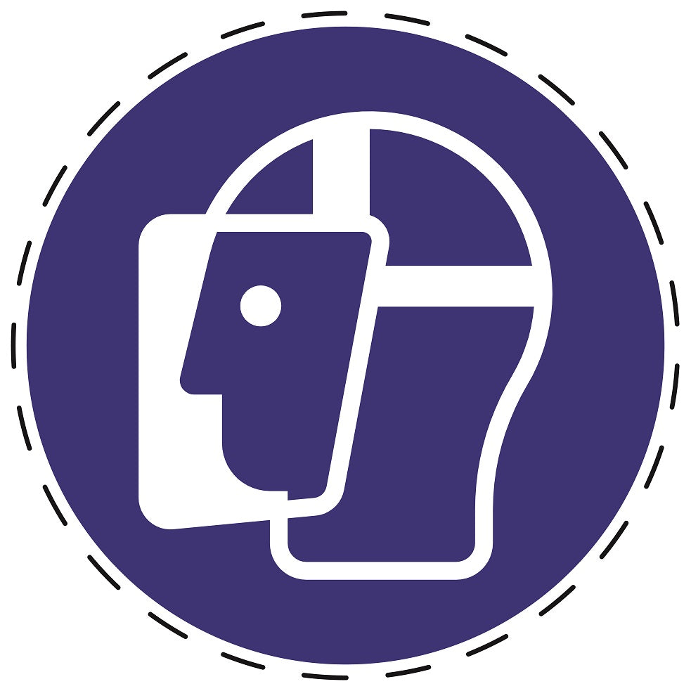 Gebotsaufkleber "Gesichtsschutz benutzen" aus PVC Plastik, ES-SIM033