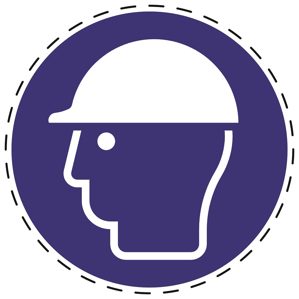 Gebotsaufkleber "Kopfschutz benutzen" aus PVC Plastik, ES-SIM034