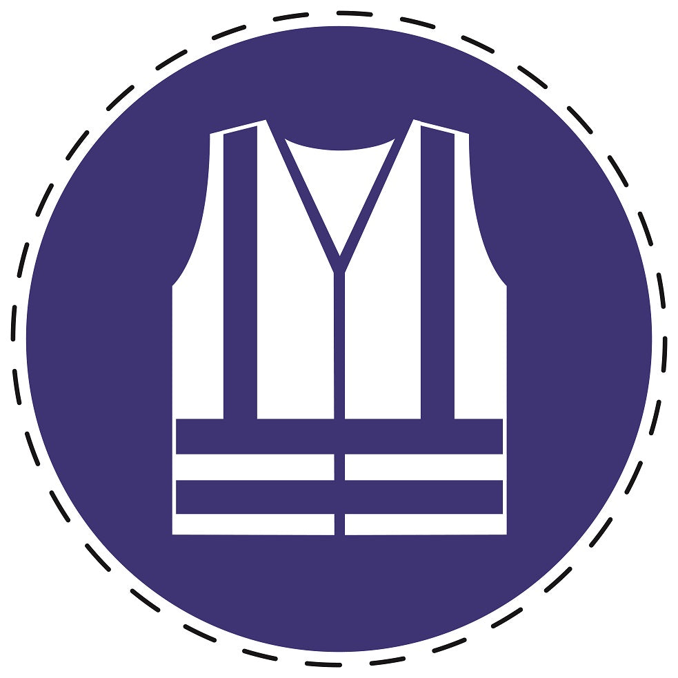 Gebotsaufkleber "Warnweste benutzen" aus PVC Plastik, ES-SIM035