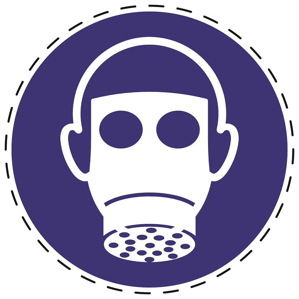 Gebotsaufkleber "Atemschutz benutzen" aus PVC Plastik, ES-SIM037