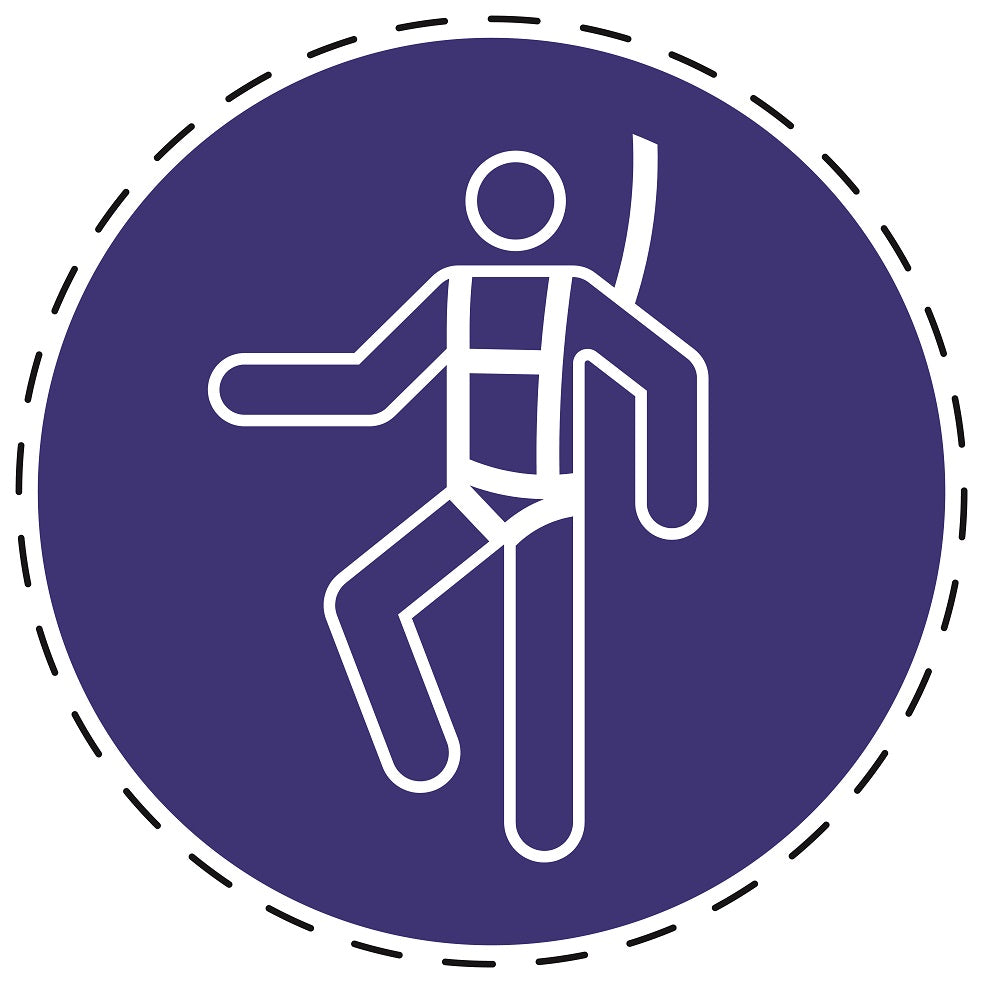 Gebotsaufkleber "Auffanggurt benutzen" aus PVC Plastik, ES-SIM038