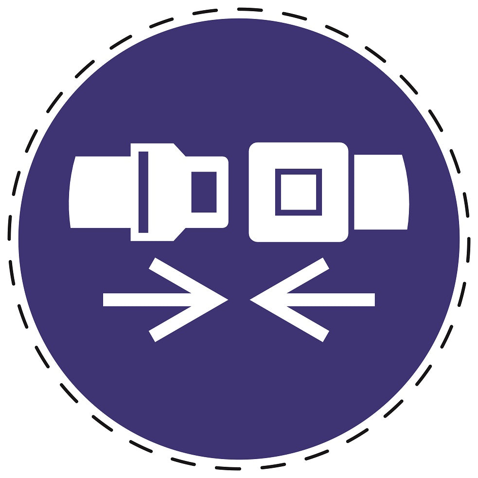 Gebotsaufkleber "Rückhaltesystem benutzen" aus PVC Plastik, ES-SIM040