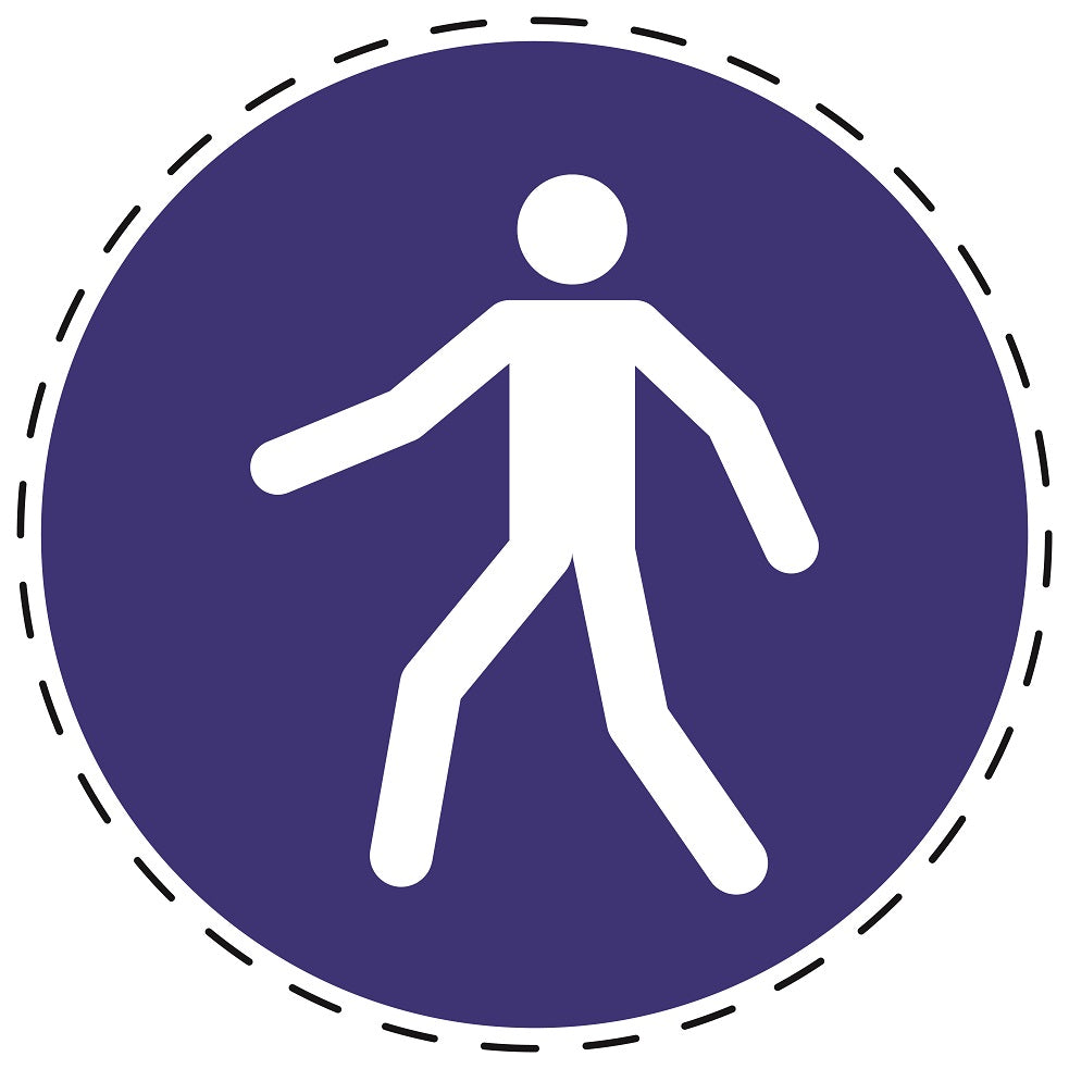 Gebotsaufkleber "Fußgängerweg benutzen" aus PVC Plastik, ES-SIM044