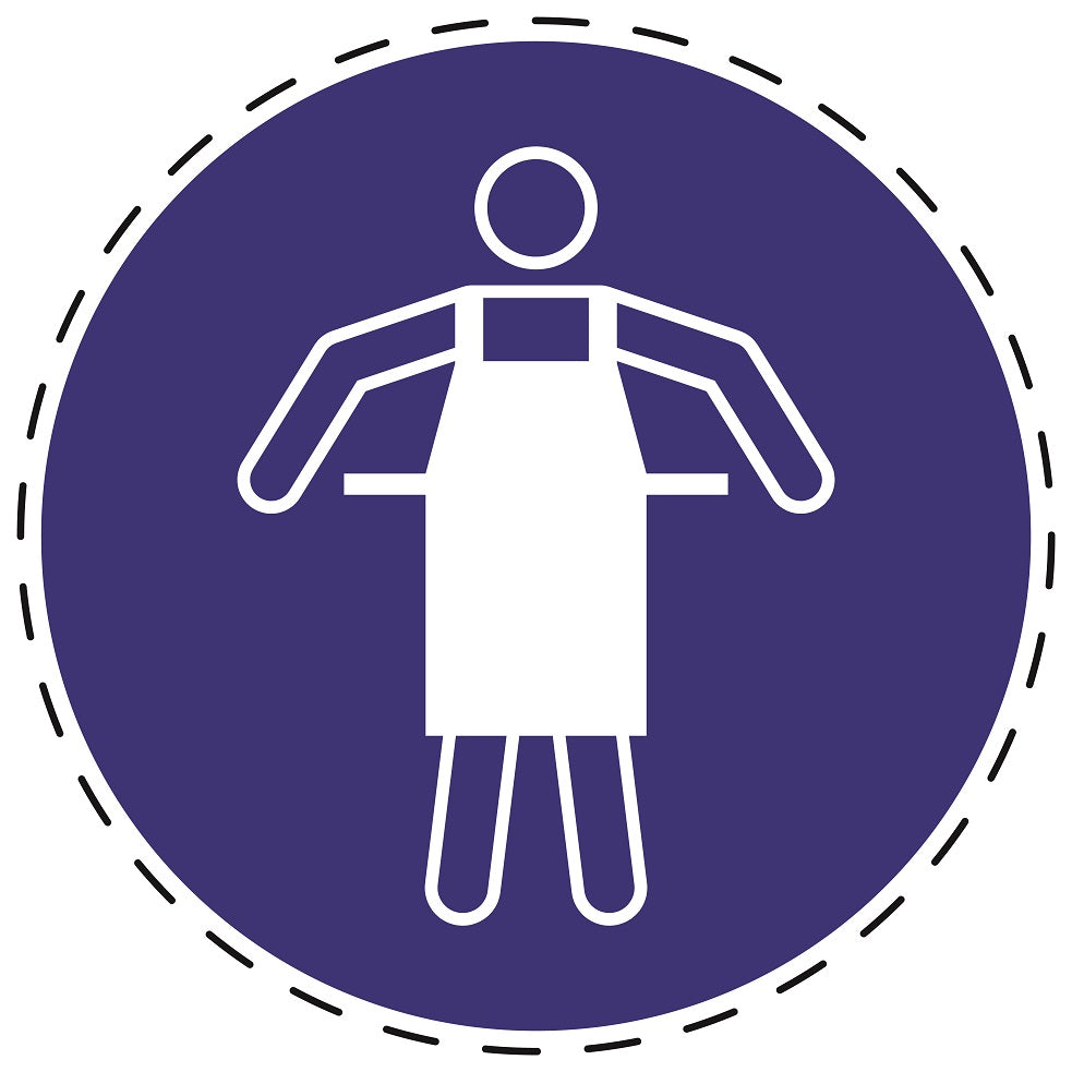 Gebotsaufkleber "Schutzschürze benutzen" aus PVC Plastik, ES-SIM045