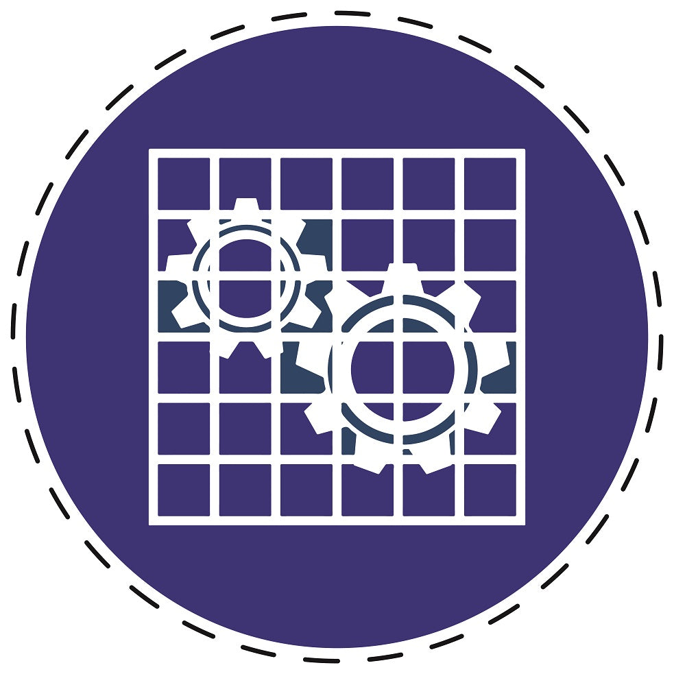 Gebotsaufkleber "Absperrung prüfen" aus PVC Plastik, ES-SIM046