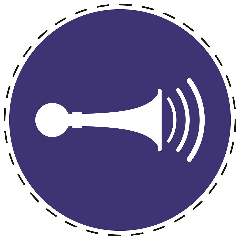 Gebotsaufkleber "Akustisches Signal geben; Hupen" aus PVC Plastik, ES-SIM048