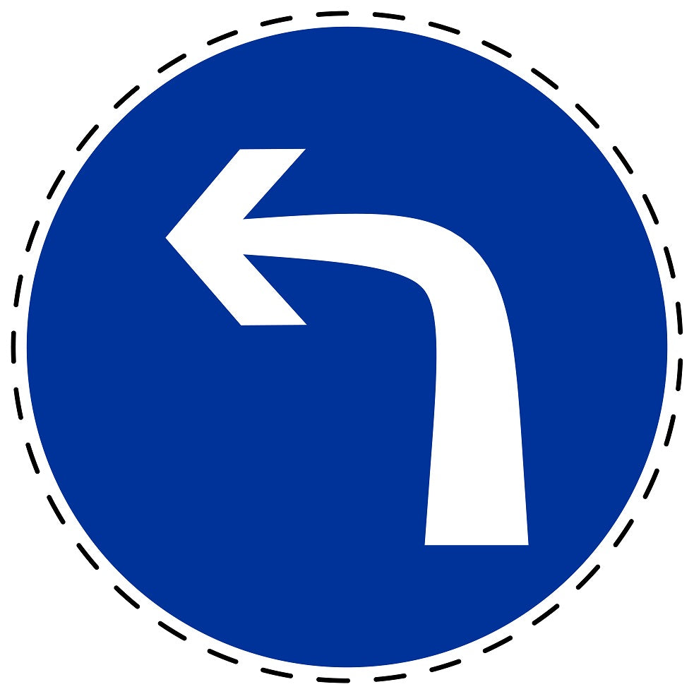 Gebotsaufkleber "links" aus PVC Plastik, ES-SIM1050