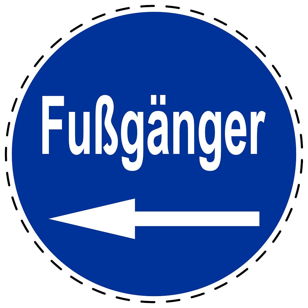 Gebotsaufkleber "Fußgänger links" aus PVC Plastik, ES-SIM1130