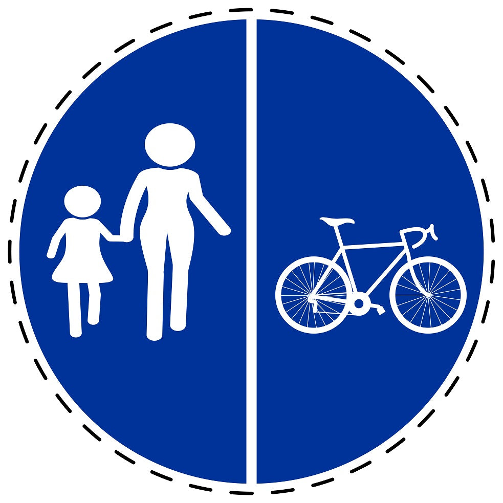 Gebotsaufkleber "Strecke darf nur von Treträdern genutzt werden" aus PVC Plastik, ES-SIM1240