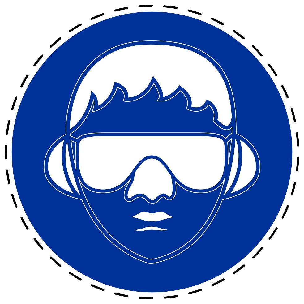 Gebotsaufkleber "Augen- und Gehörschutz verwenden" aus PVC Plastik, ES-SIM1460