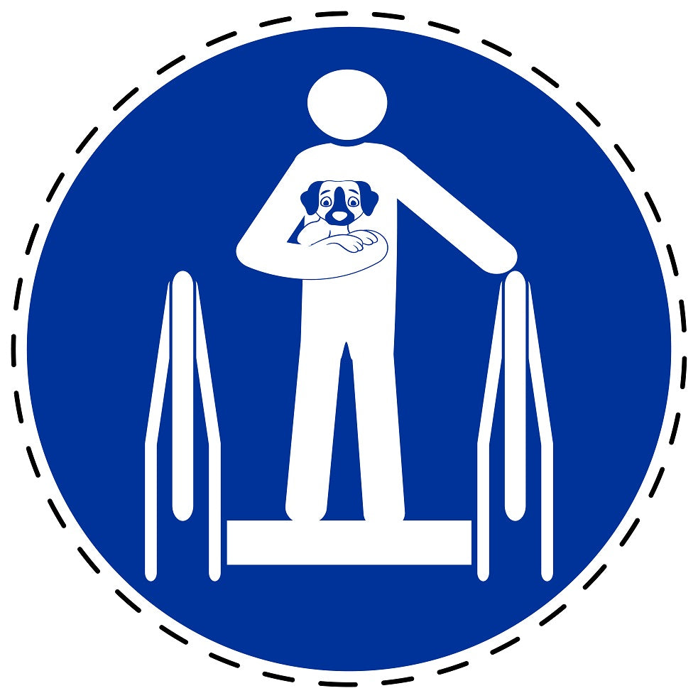 Gebotsaufkleber "Hunde müssen getragen werden" aus PVC Plastik, ES-SIM1640