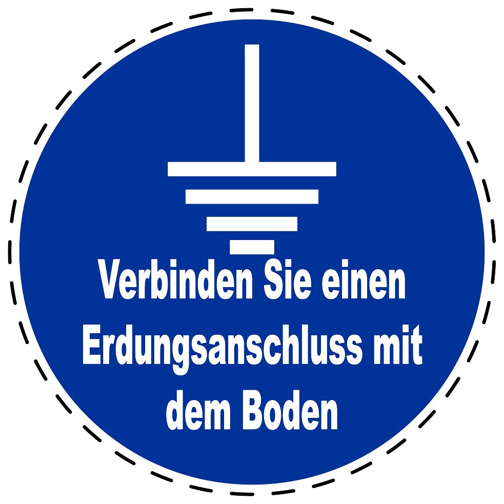 Gebotsaufkleber "Verbinden Sie einen Erdungsanschluss Mit der Erde" aus PVC Plastik, ES-SIM1720