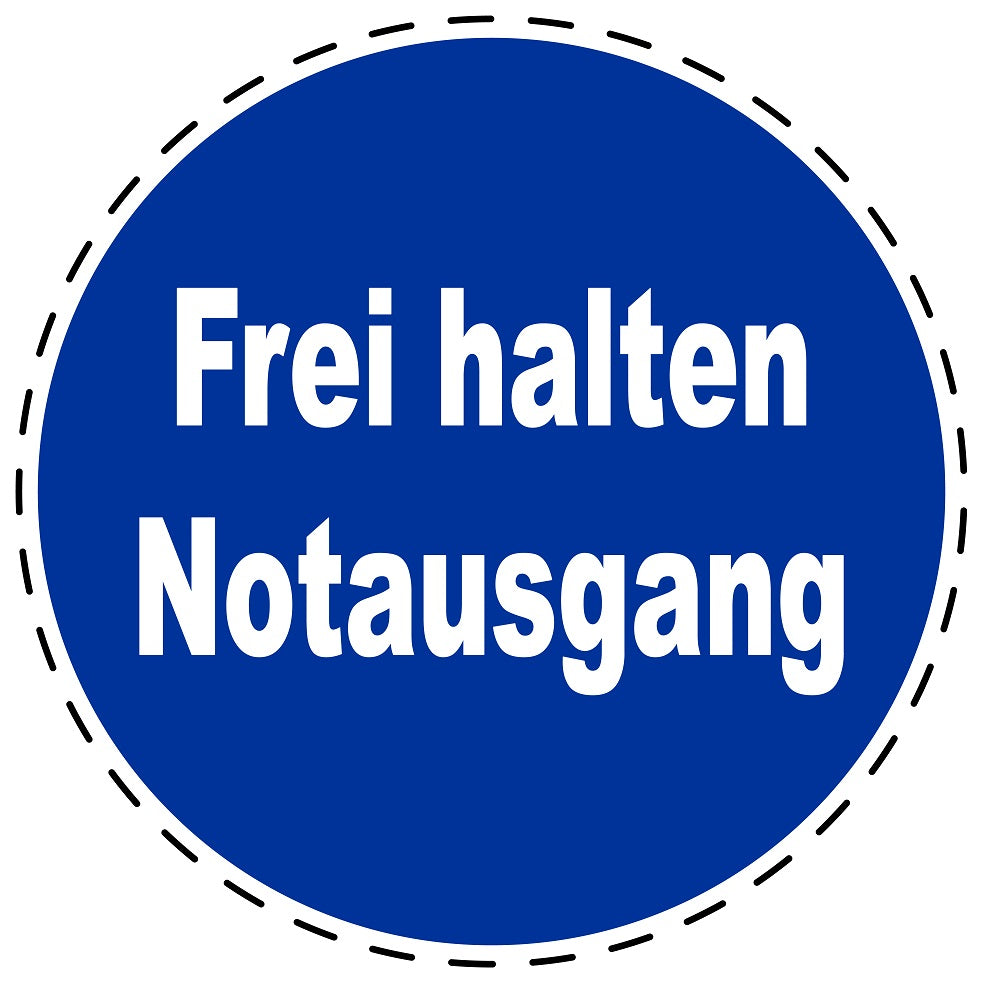 Gebotsaufkleber "Frei halten Notausgang" aus PVC Plastik, ES-SIM1800