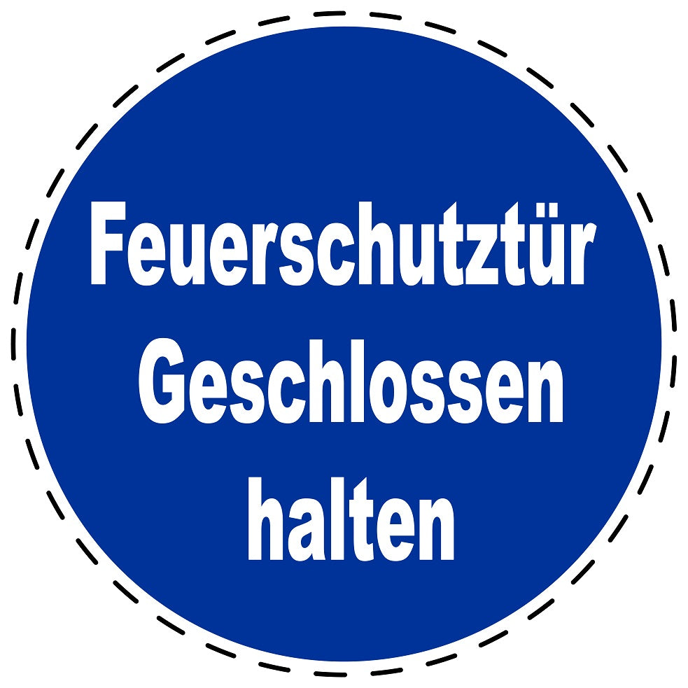 Gebotsaufkleber "Feuerschutztür Geschlossen halten" aus PVC Plastik, ES-SIM1810