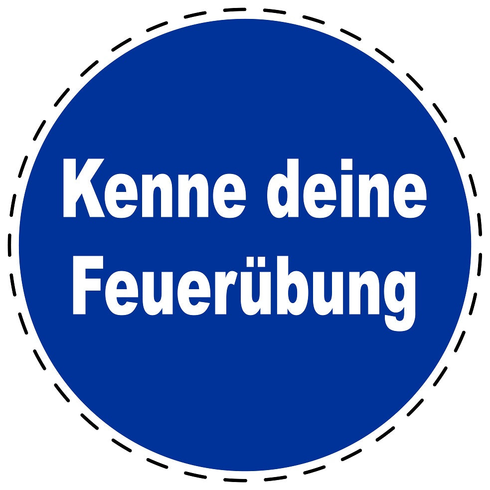 Gebotsaufkleber "Kenne deine Feuerübung" aus PVC Plastik, ES-SIM1820