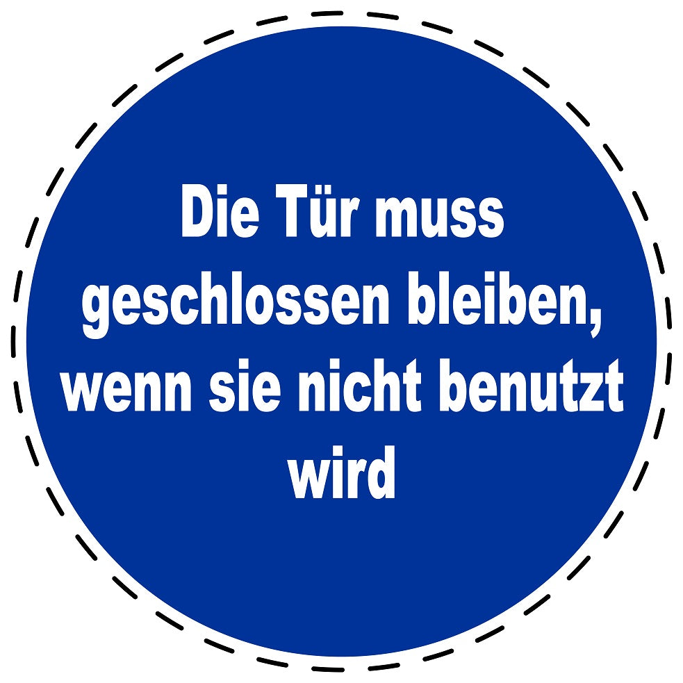 Gebotsaufkleber "Die Tür muss geschlossen bleiben, Wenn sie nicht benutzt wird" aus PVC Plastik, ES-SIM1830