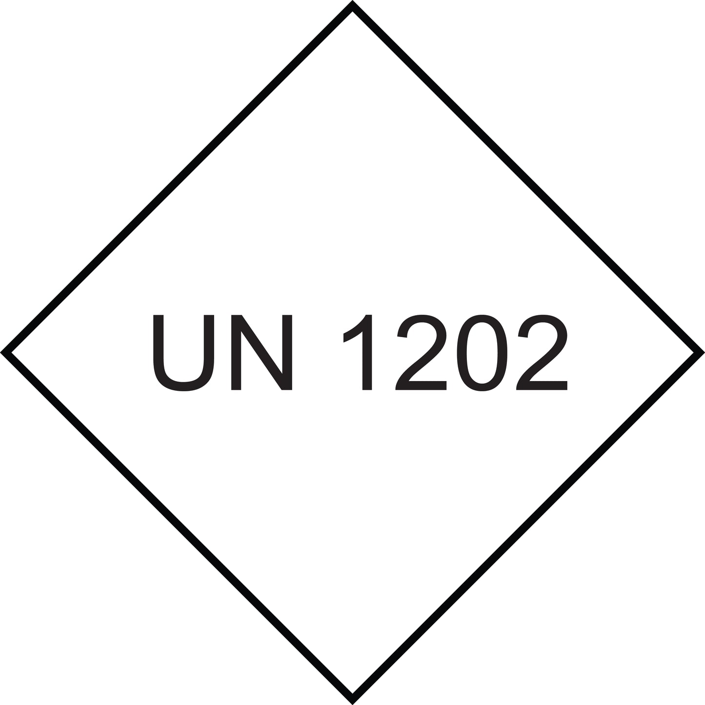UN-Gefahrstoffetikett "1202" 10x10 cm aus Papier oder Plastik ES-UN-1000-1202