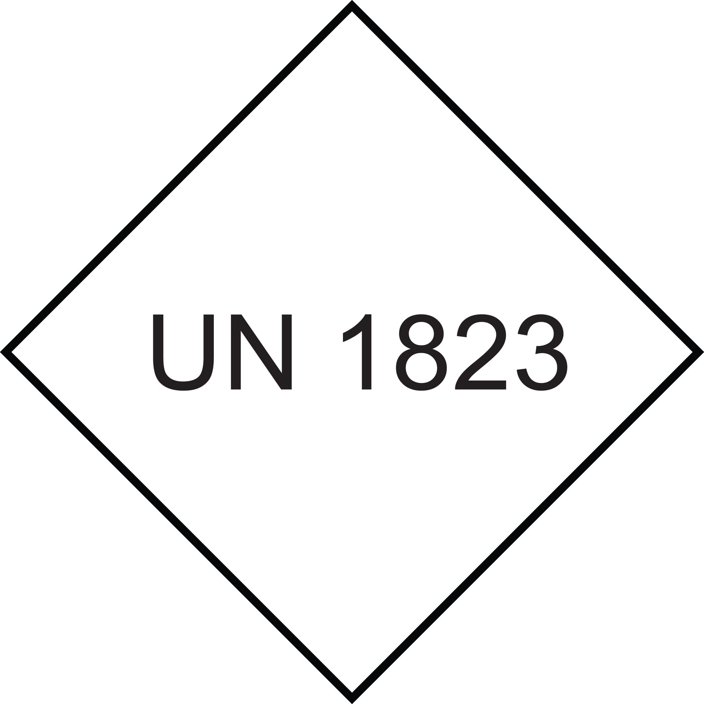 UN-Gefahrstoffetikett "1823" 10x10 cm aus Papier oder Plastik ES-UN-1000-1823