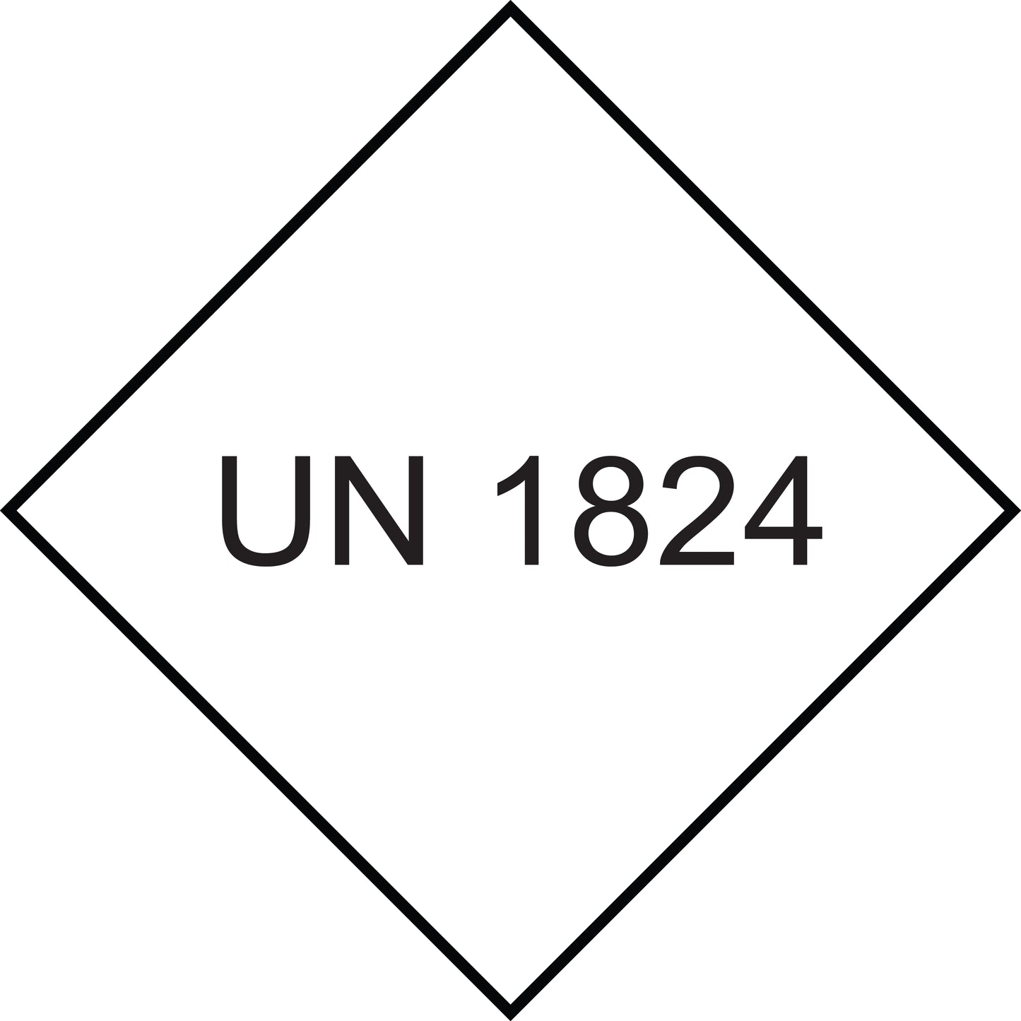 UN-Gefahrstoffetikett "1824" 10x10 cm aus Papier oder Plastik ES-UN-1000-1824