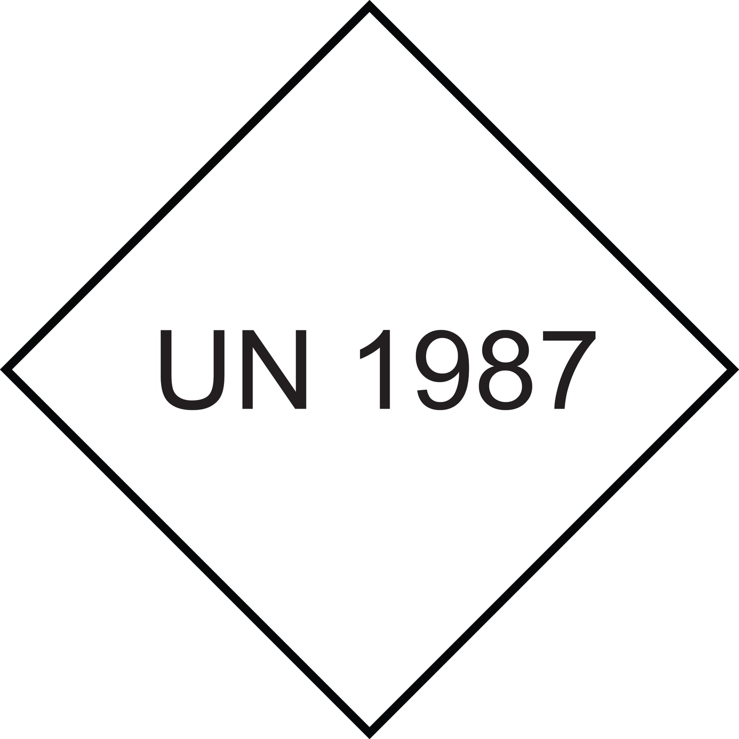 UN-Gefahrstoffetikett "1987" 10x10 cm aus Papier oder Plastik ES-UN-1000-1987