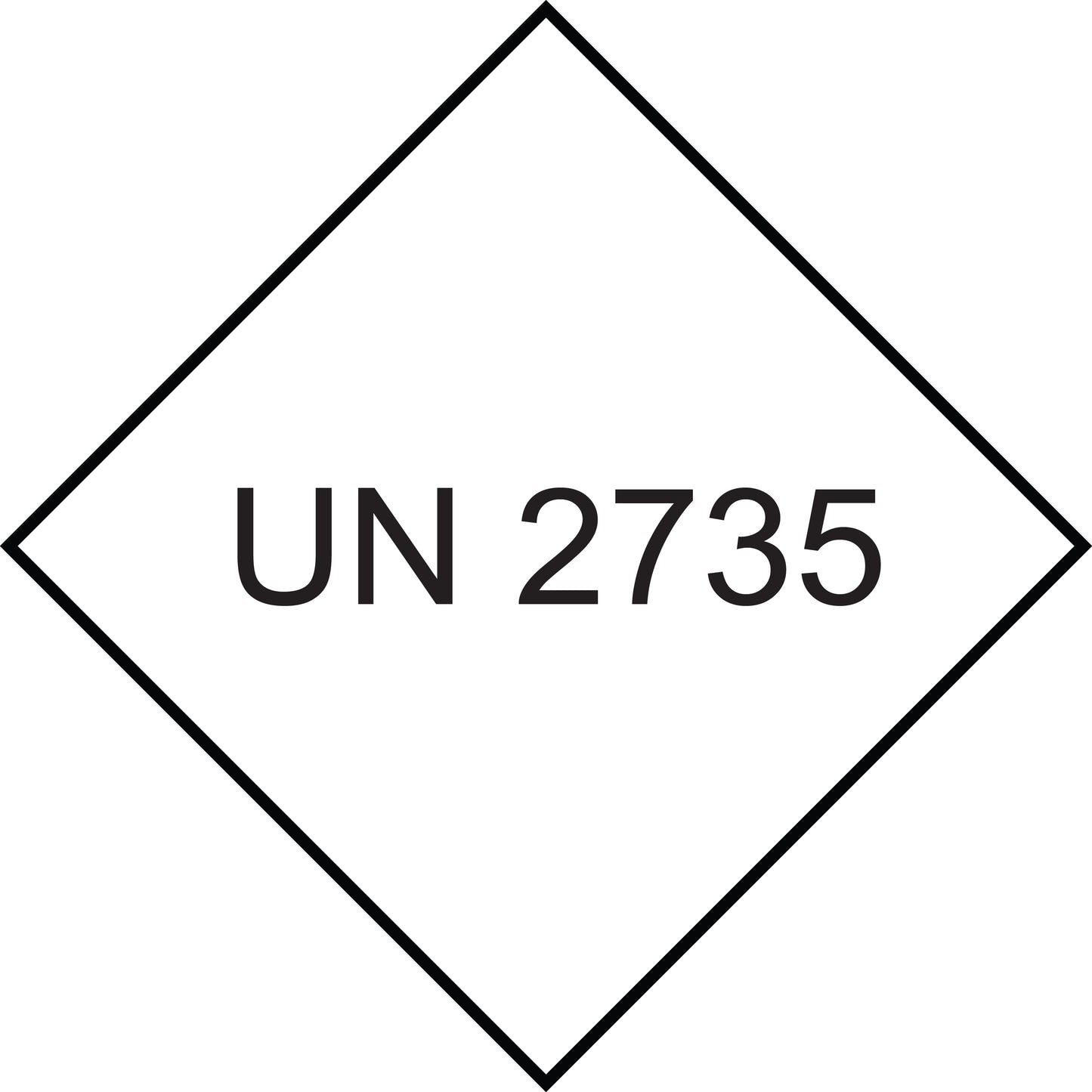 UN-Gefahrstoffetikett "2735" 10x10 cm aus Papier oder Plastik ES-UN-1000-2735
