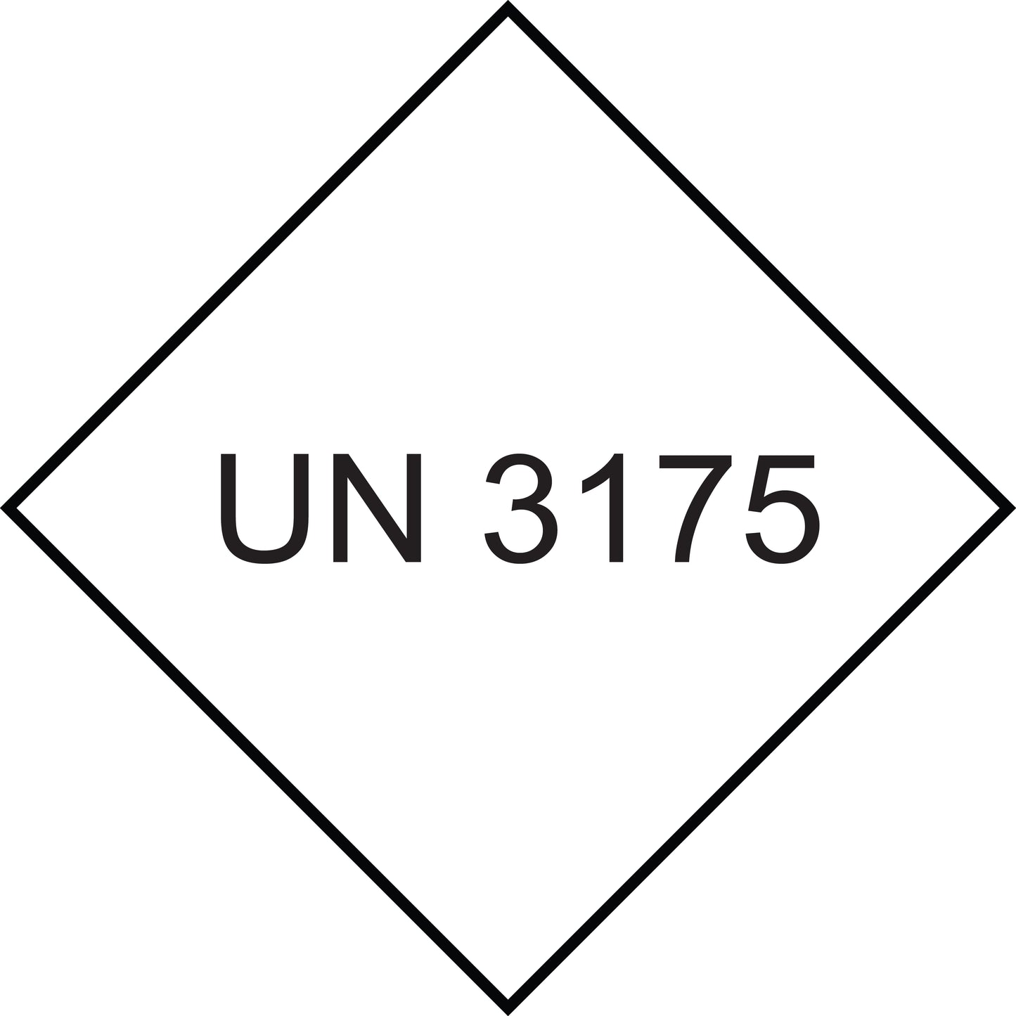 UN-Gefahrstoffetikett "3175" 10x10 cm aus Papier oder Plastik ES-UN-1000-3175