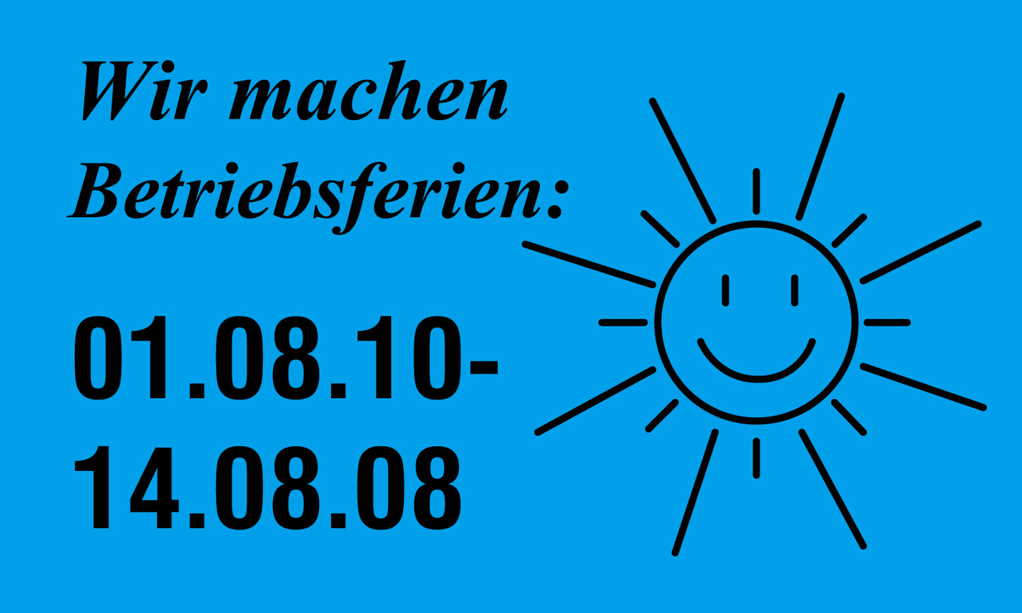 1000 Büroorganisation "Wir machen Betriebsferien:" aus Plastik ES-VAC300-PE
