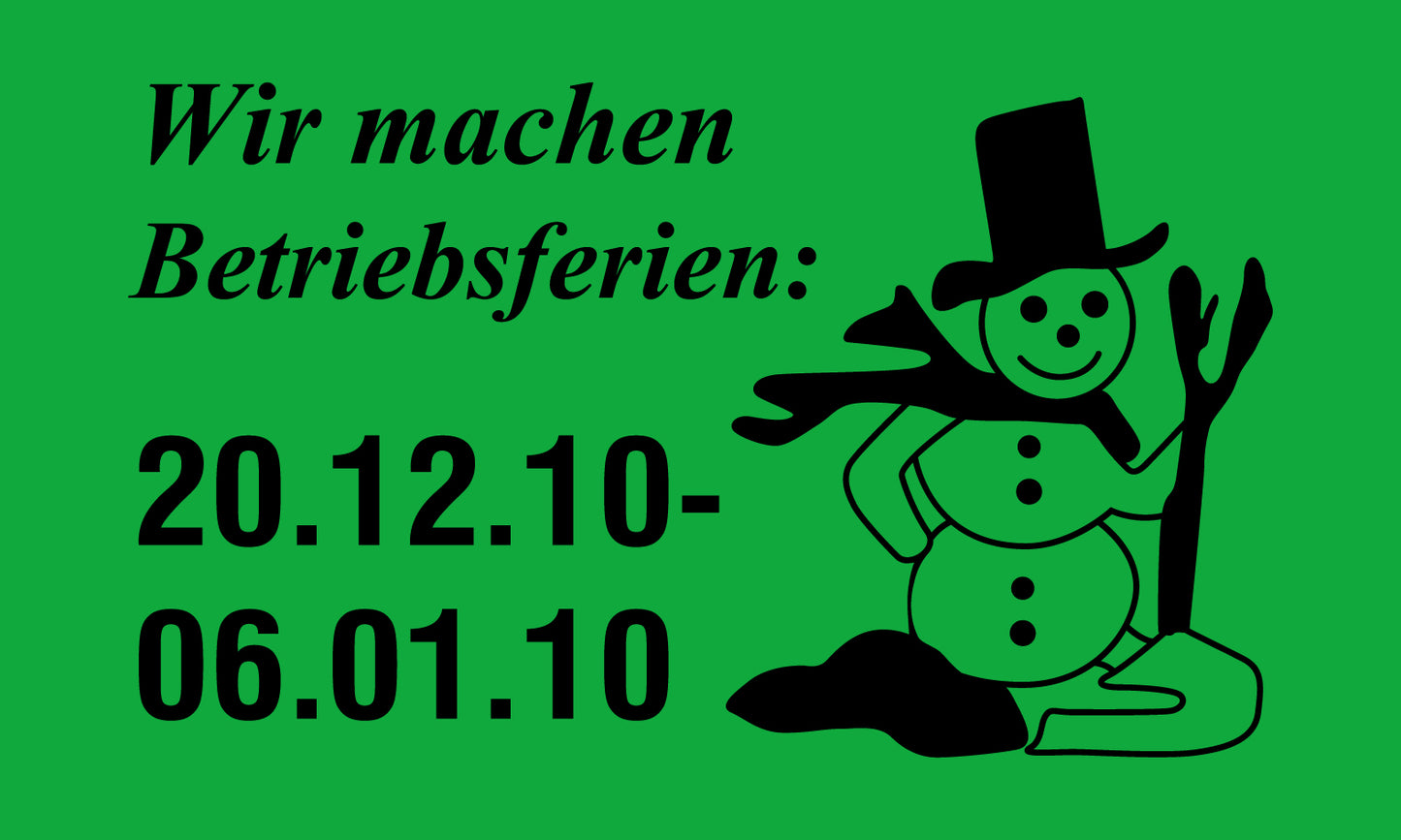 1000 Aufkleber Büroorganisation "Wir machen Betriebsferien: vom ...." aus Papier ES-VACW10-PA