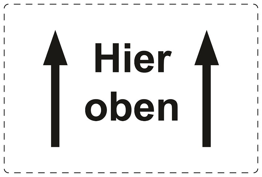 Versandaufkleber "↑Hier oben↑" aus Papier