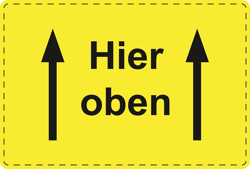 Versandaufkleber "↑Hier oben↑" aus Papier
