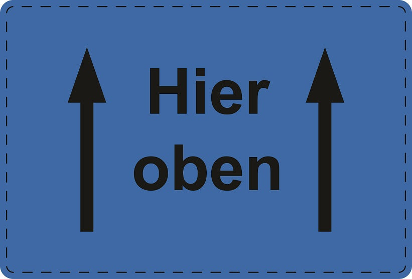 Versandaufkleber "↑Hier oben↑" aus Plastik