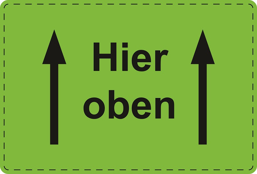 Versandaufkleber "↑Hier oben↑" aus Papier