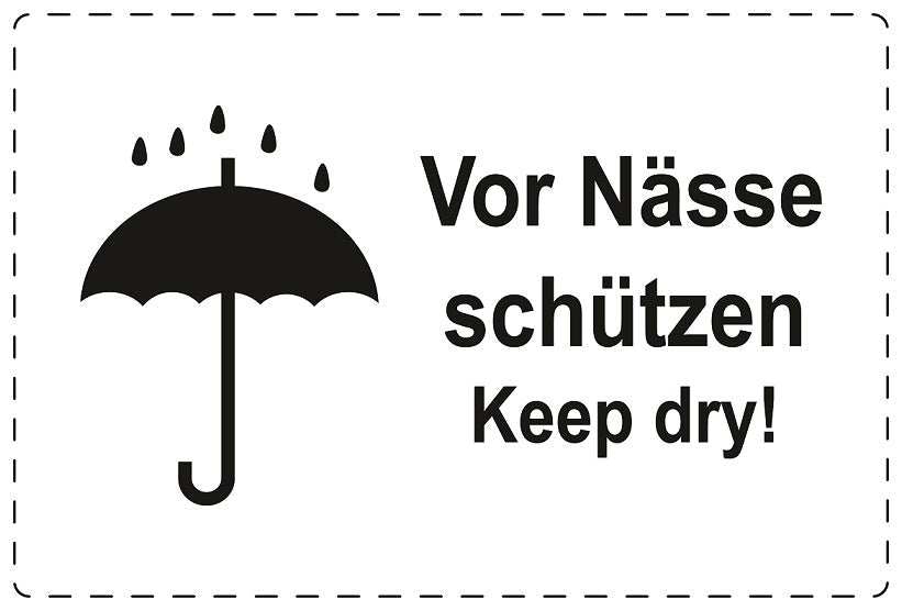 Versandaufkleber "Vor Nässe schützen Keep dry!" aus Plastik